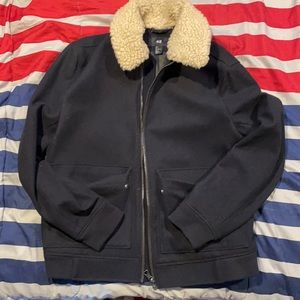 H&M Peacoat Jacket with Fur Lining